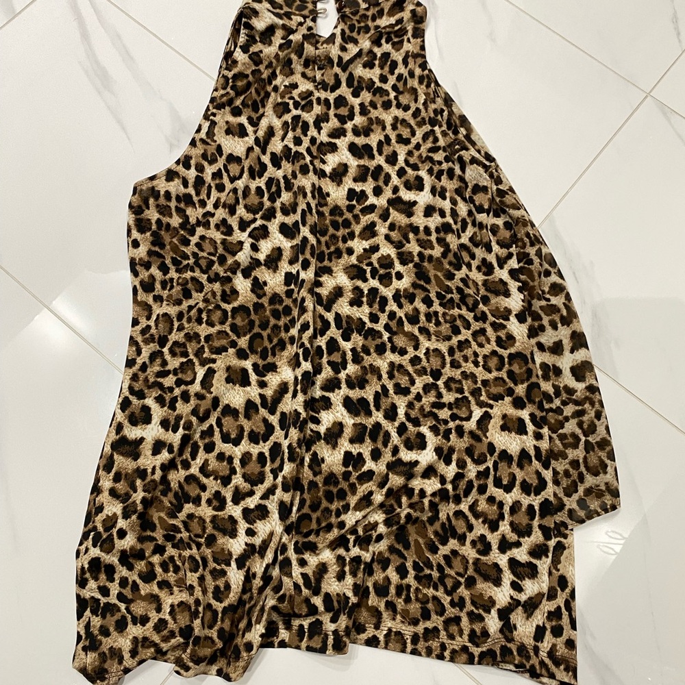 Leopard Print Sleeveless Women's Top